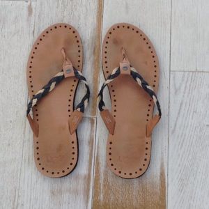Ugg Navie braided leather flip flops
